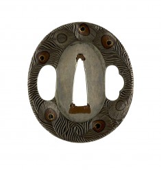 Tsuba with Peacock Feathers