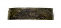 Fuchi with Chrysanthemums and Dragonflies
