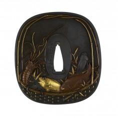 Tsuba with Basket of Fresh Seafood