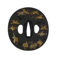 Tsuba with Cranes