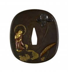 Tsuba with Amida Buddha on a Lotus Leaf
