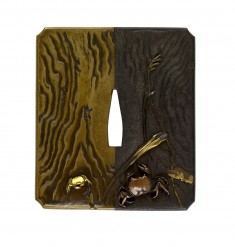 Tsuba with Crabs and Lotus Plants