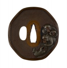 Tsuba with Monkeys