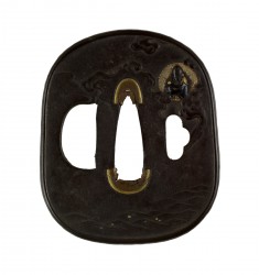 Tsuba with Fukurokuju in the Moon