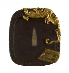 Tsuba in the Shape of an Inkstone with Inkstick