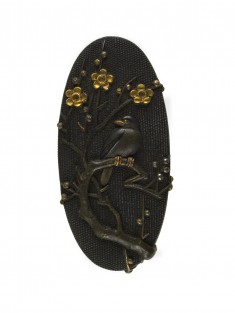 Kashira with a Bird on a Blossoming Plum Branch