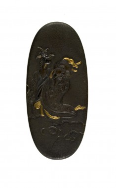 Kashira with the Chinese Immortal Tobosaku (Ch. Dong Fang Suo [Tung Fang So])