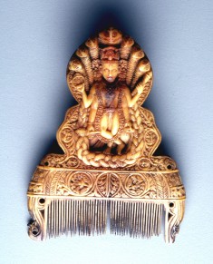 Comb with Vishnu and Peacock