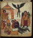 Thumbnail: Above: How Satan flew away like a raven/crow when Euphemia showed him the picture of St. Michael;
Below: How Satan came (again) looking like four women and St. Michael trod on him
