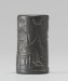 Thumbnail: Cylinder Seal with a Seated Deity, Figures and Inscription