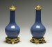 Thumbnail: Pair of Powder Blue Bottles with Prunus Blossoms