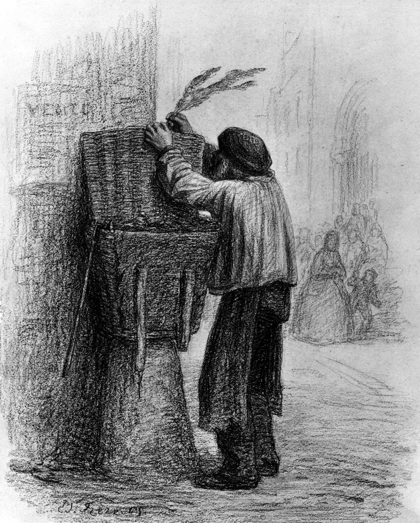 Old Man Placing Palm On Basket The Walters Art Museum