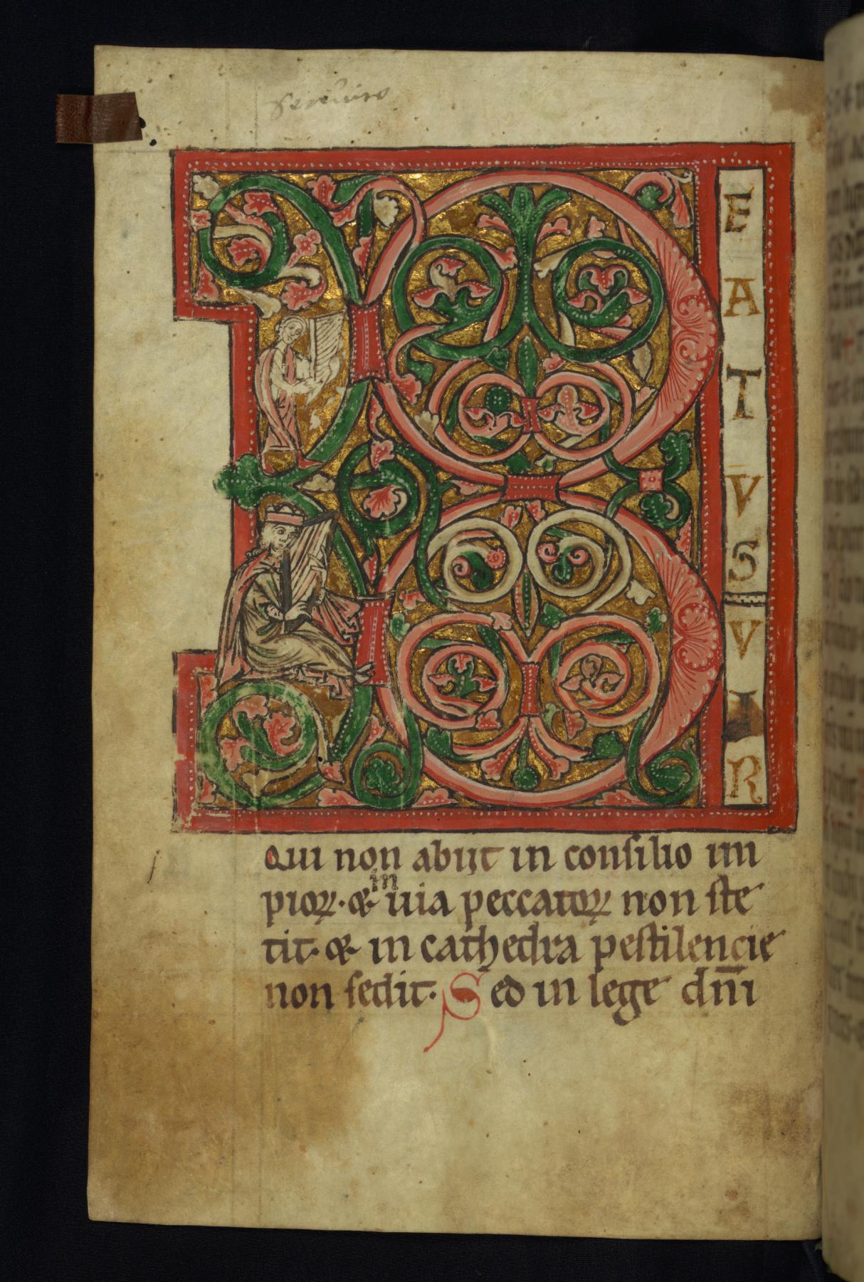 Image for Leaf from Psalter: Initial B (Beatus vir)