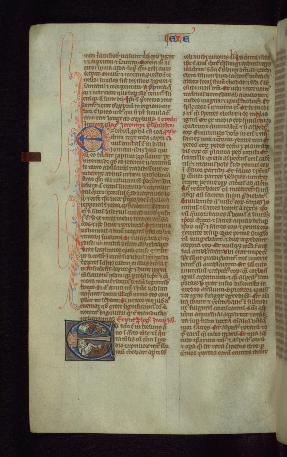 Image for Historiated Initial "E" with Ezekiel's Vision