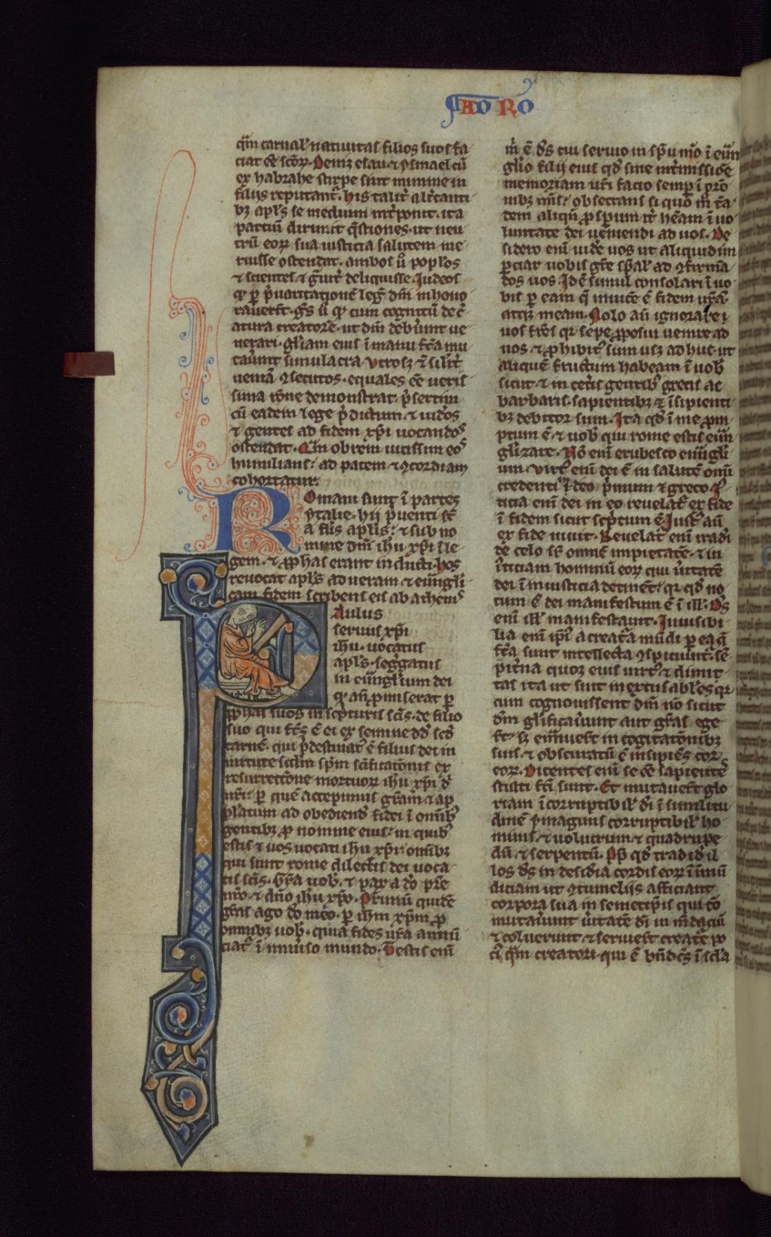 Image for Historiated Initial "P" with St. Paul Writing