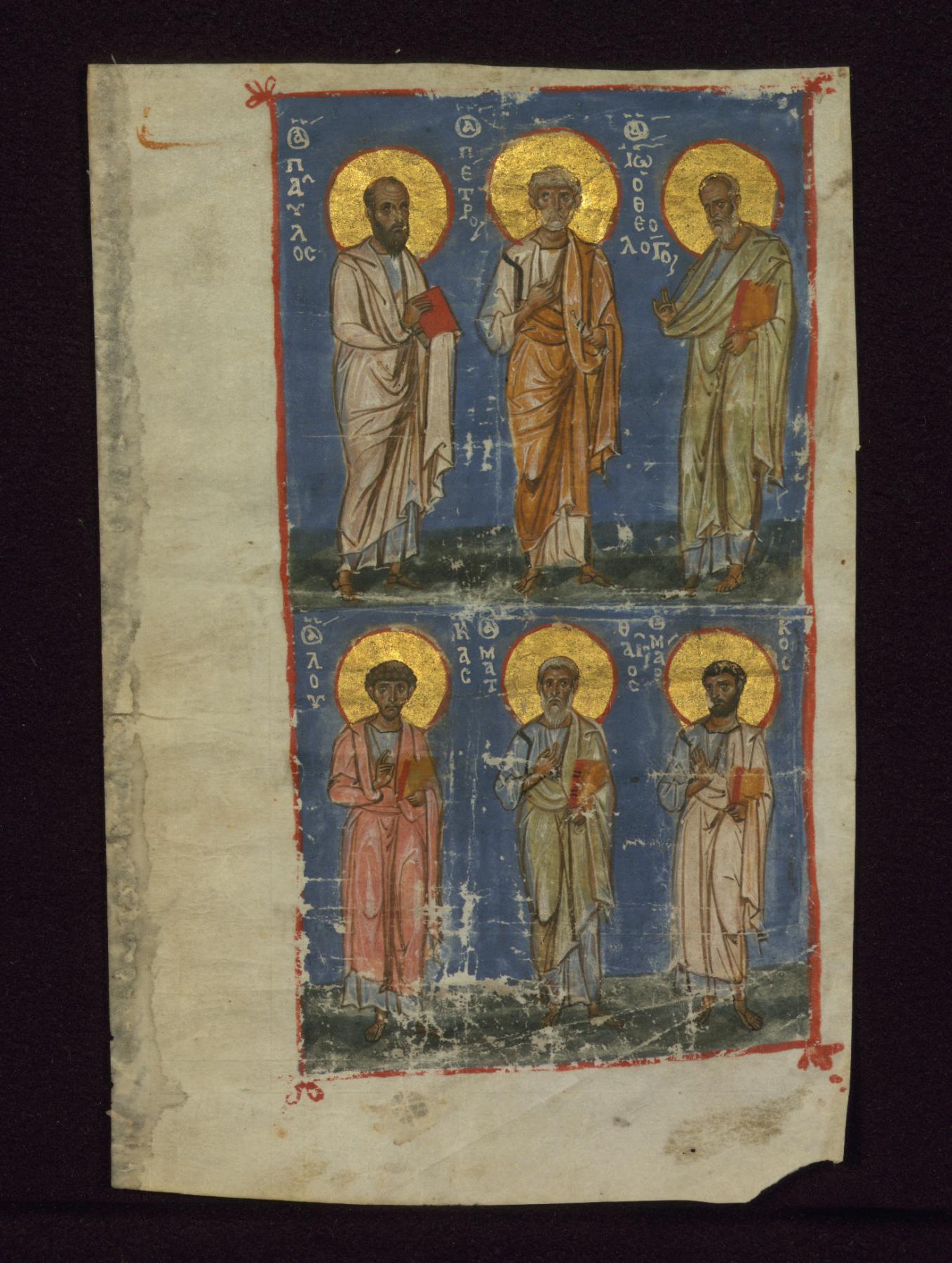 Image for Miniature with the Apostles Paul and Peter and the Evangelists John, Luke, Matthew, and Mark