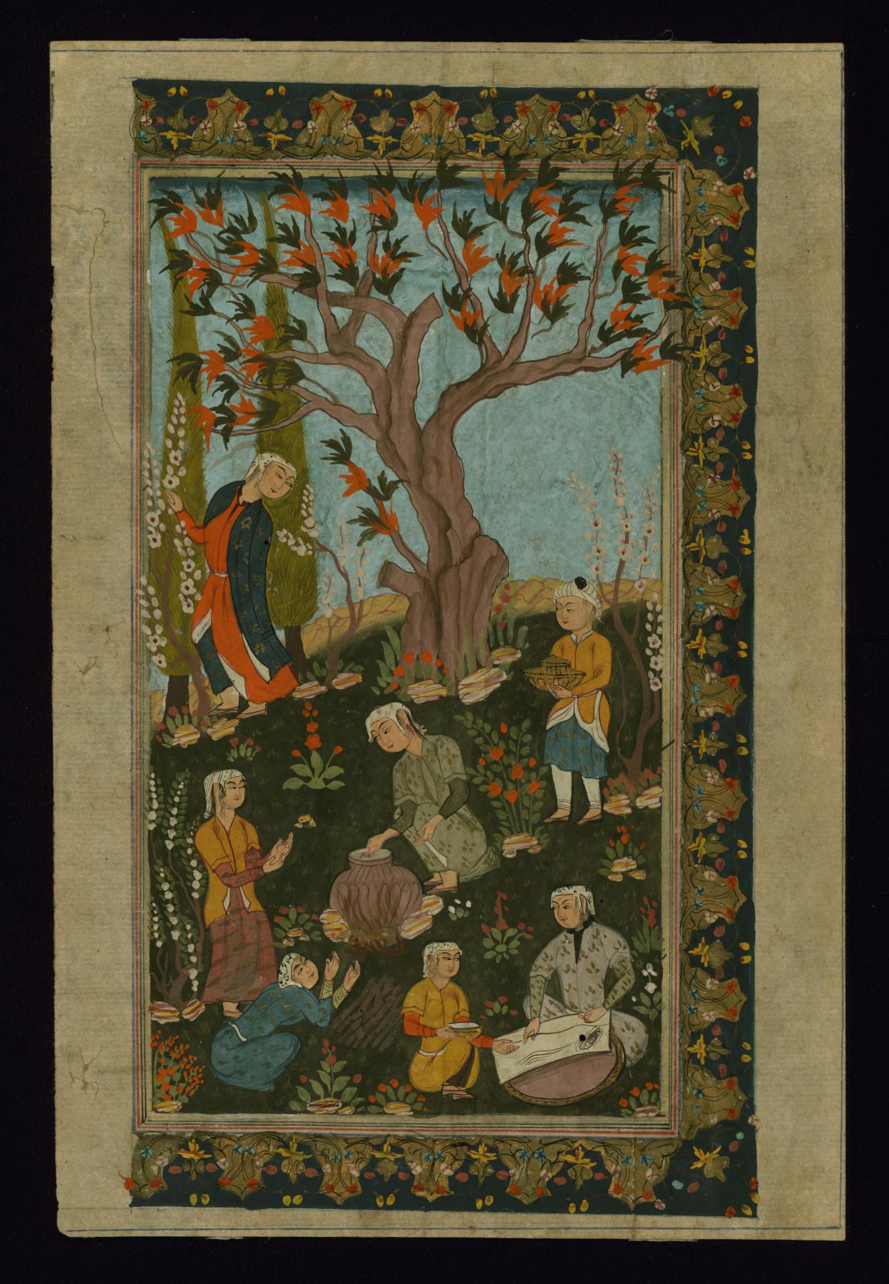 Image for Single Leaf of an Outdoor Scene in the Safavid Style