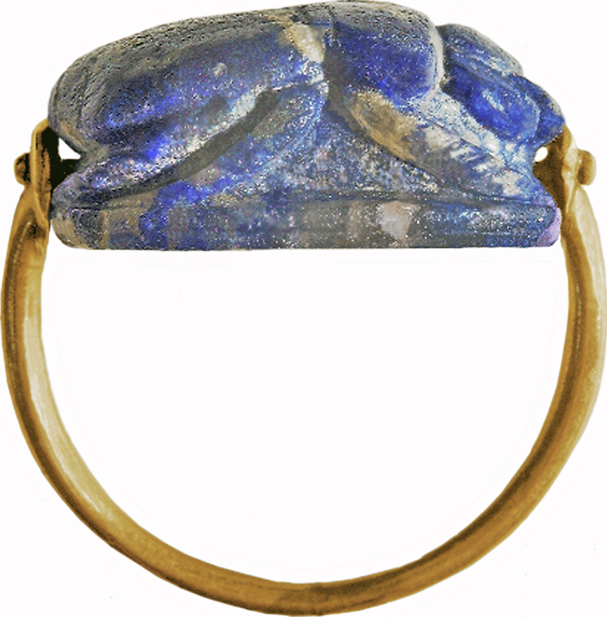 Image for Scarab with a Hawk-Headed Figure Set in a Swivel Ring