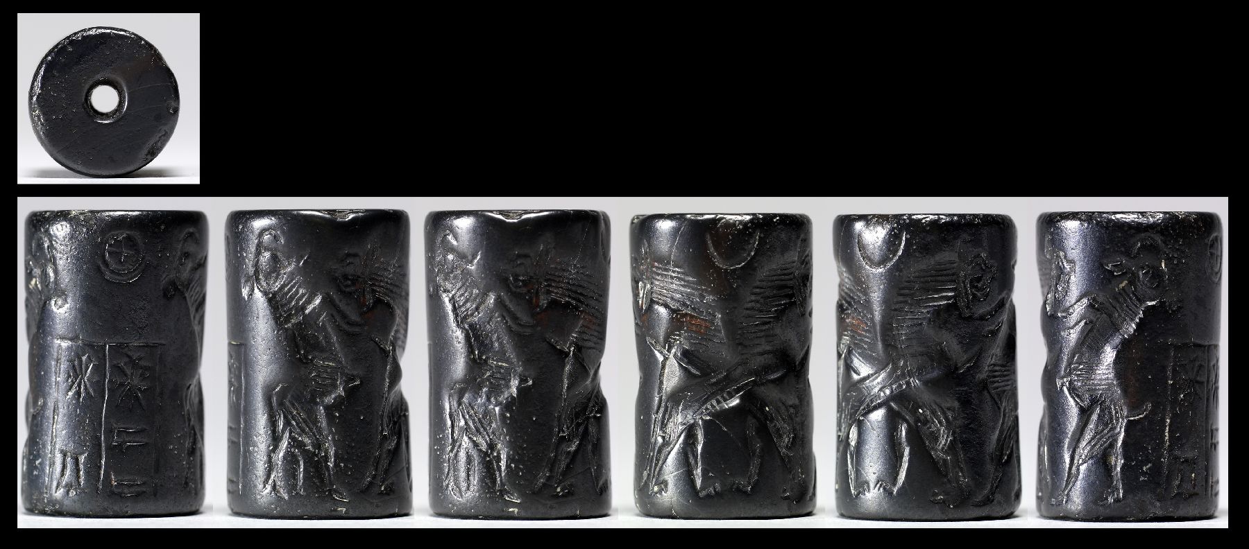 Image for Cylinder Seal with an Animal Contest Scene and an Inscription