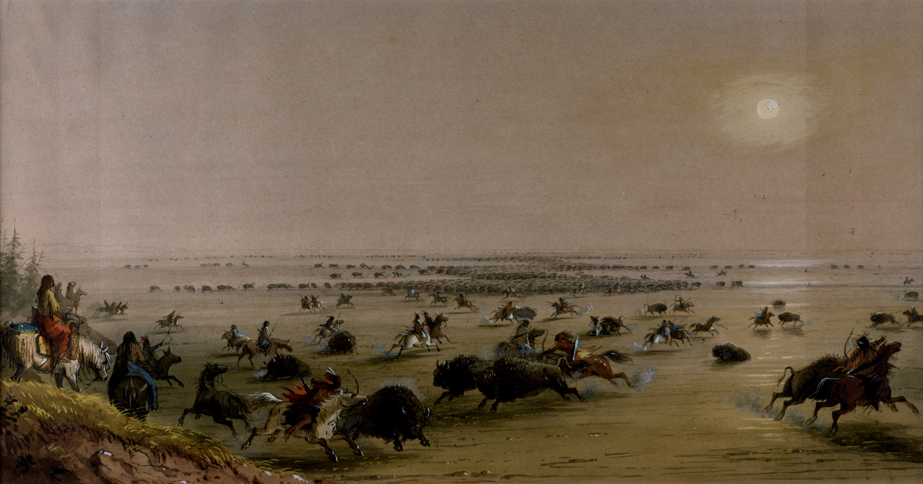 Image for A "Surround" of Buffalo by Indians
