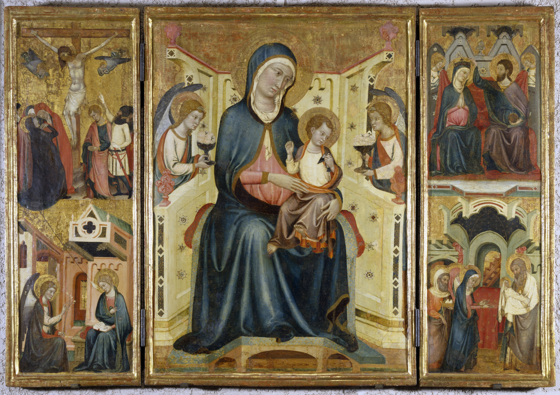 Image for Virgin and Child, with the Crucifixion and the Annunciation, and the Coronation of the Virgin and the Presentation in the Temple