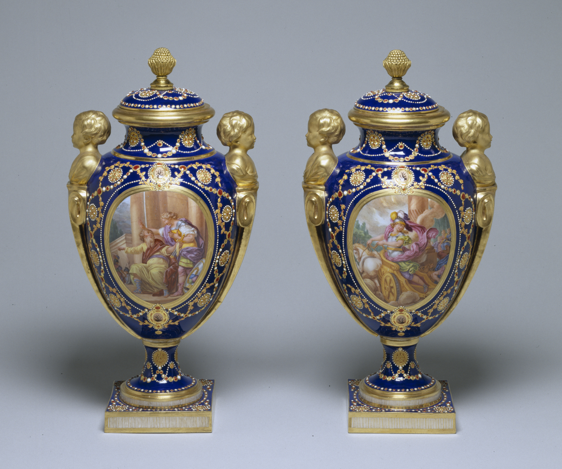 Image for Pair of Vases (Vases des âges à têtes d'enfants)