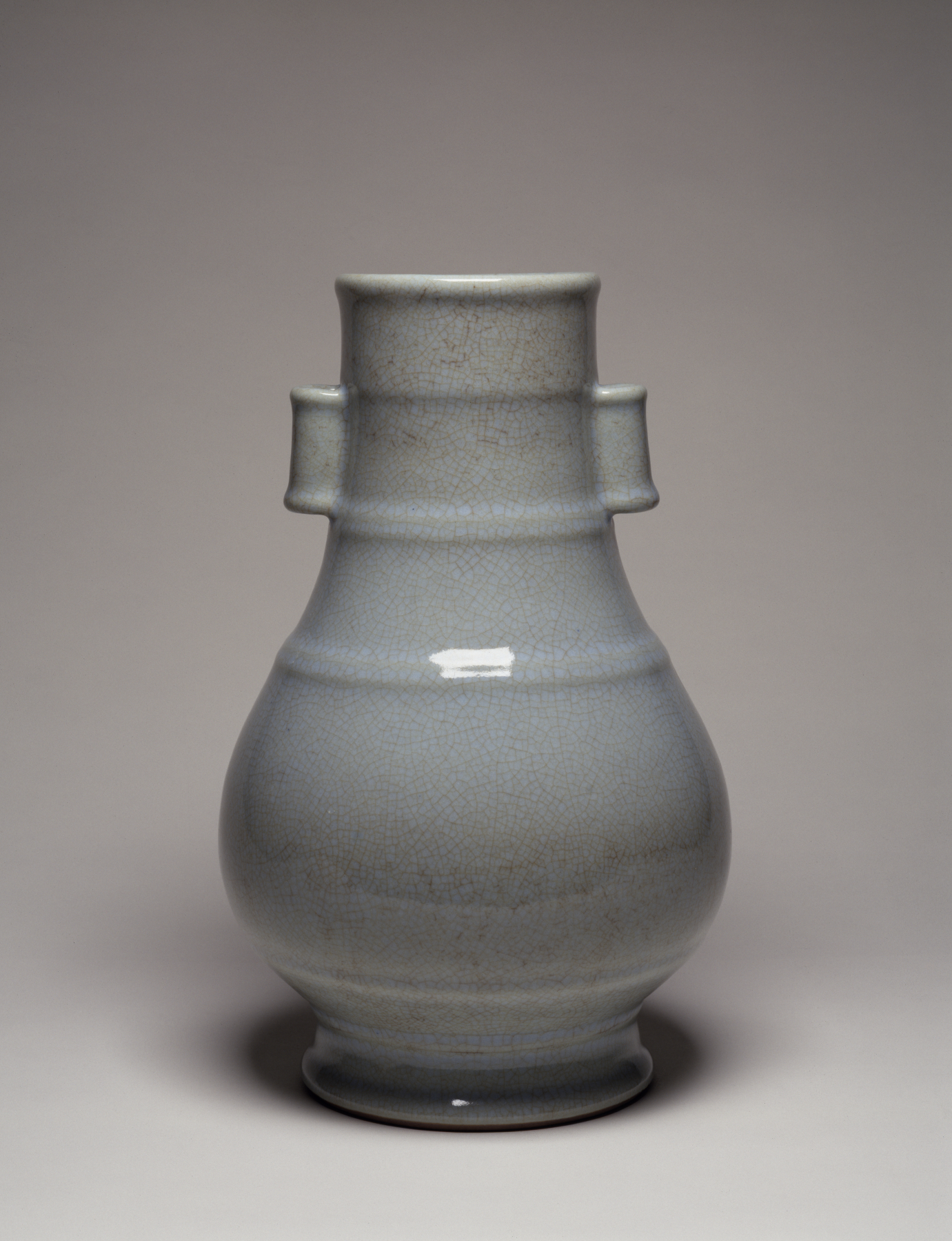 Image for Large Vase with Pierced Hangles Imitation Guan Ware