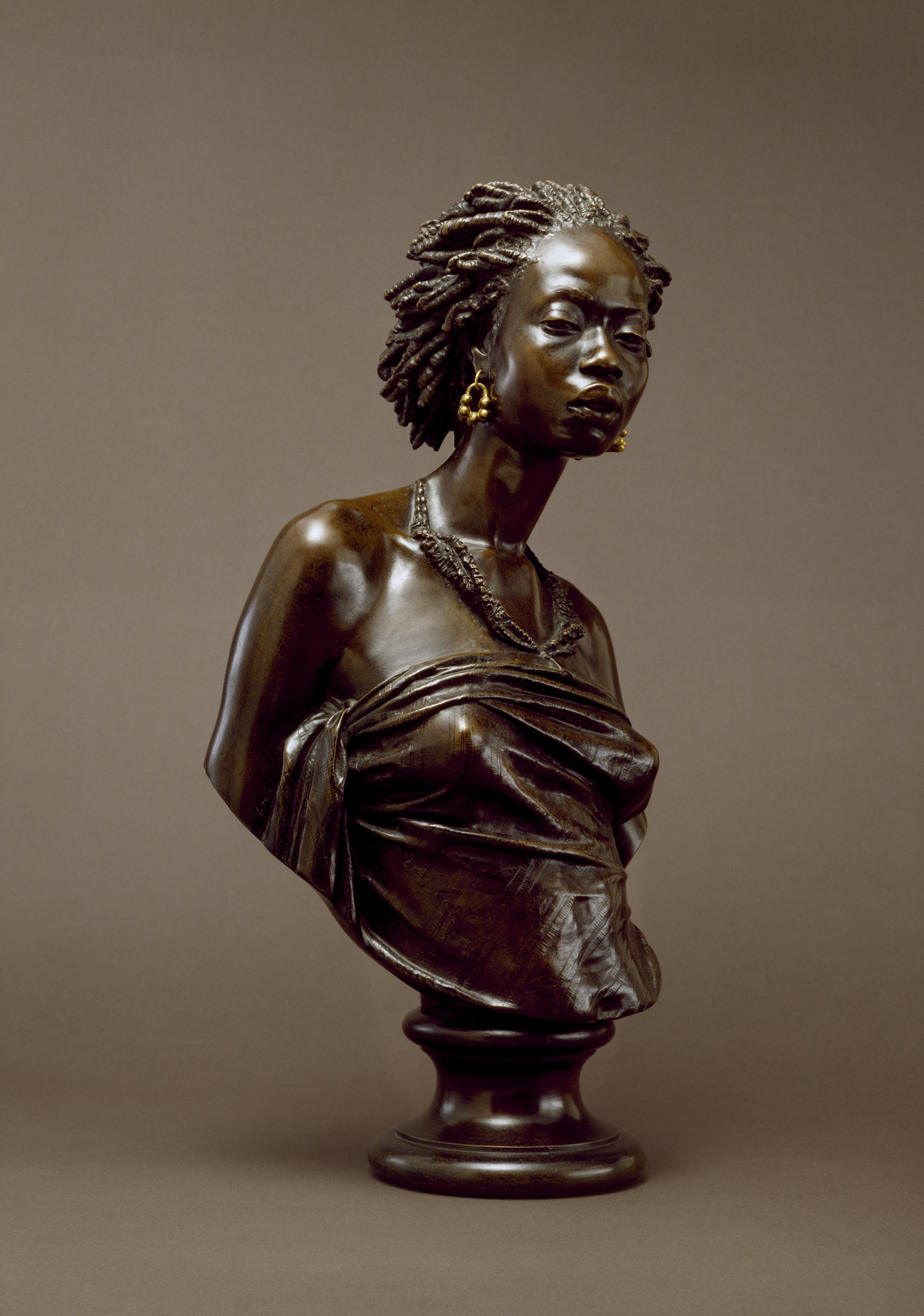 Black and Gold Woman Bust Sculpture