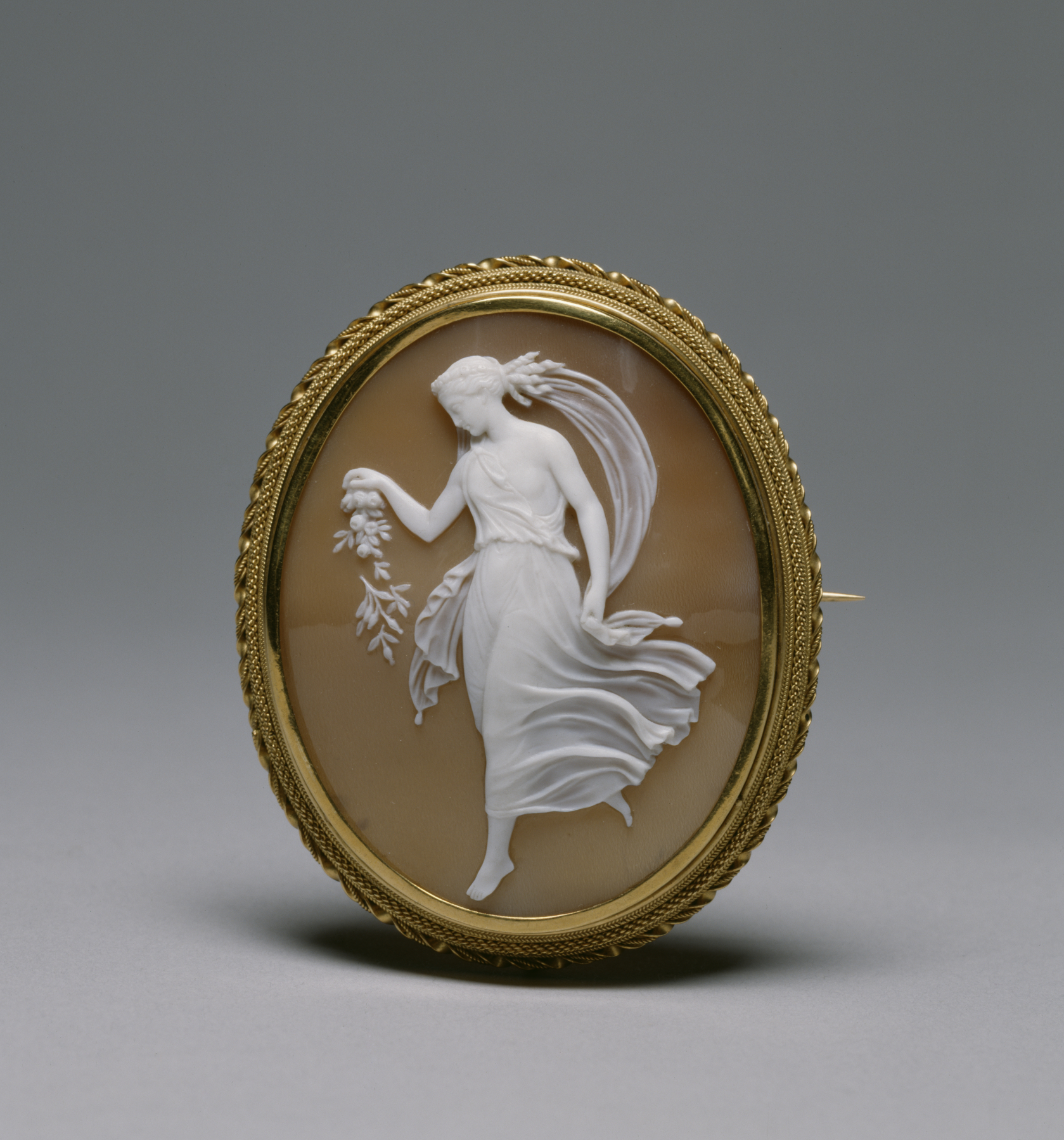 Image for Brooch with Cameo of Spring after a relief by William Henry Rinehart