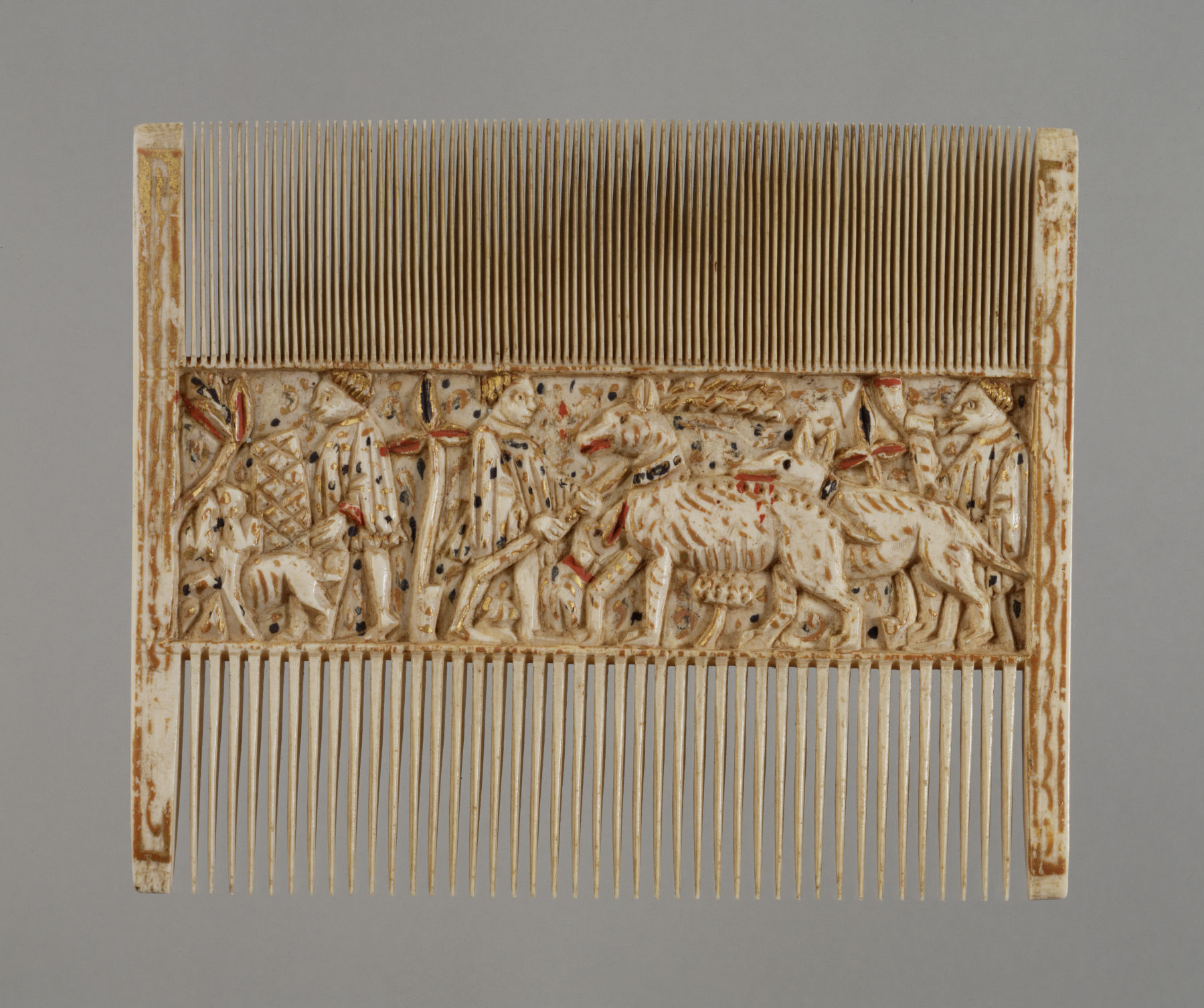 Image for Double Comb with Scenes of Courtly Life