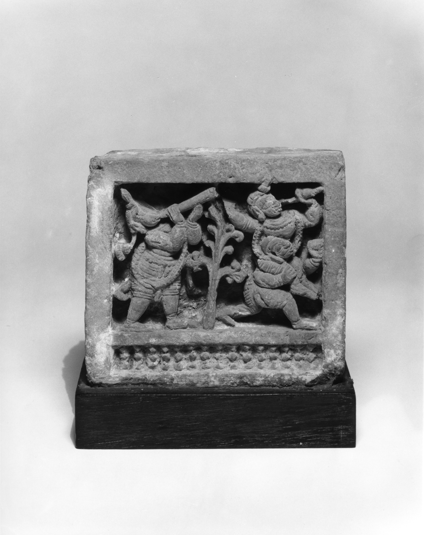 Image for One of a Pair of Carved Bricks Representing Musicians