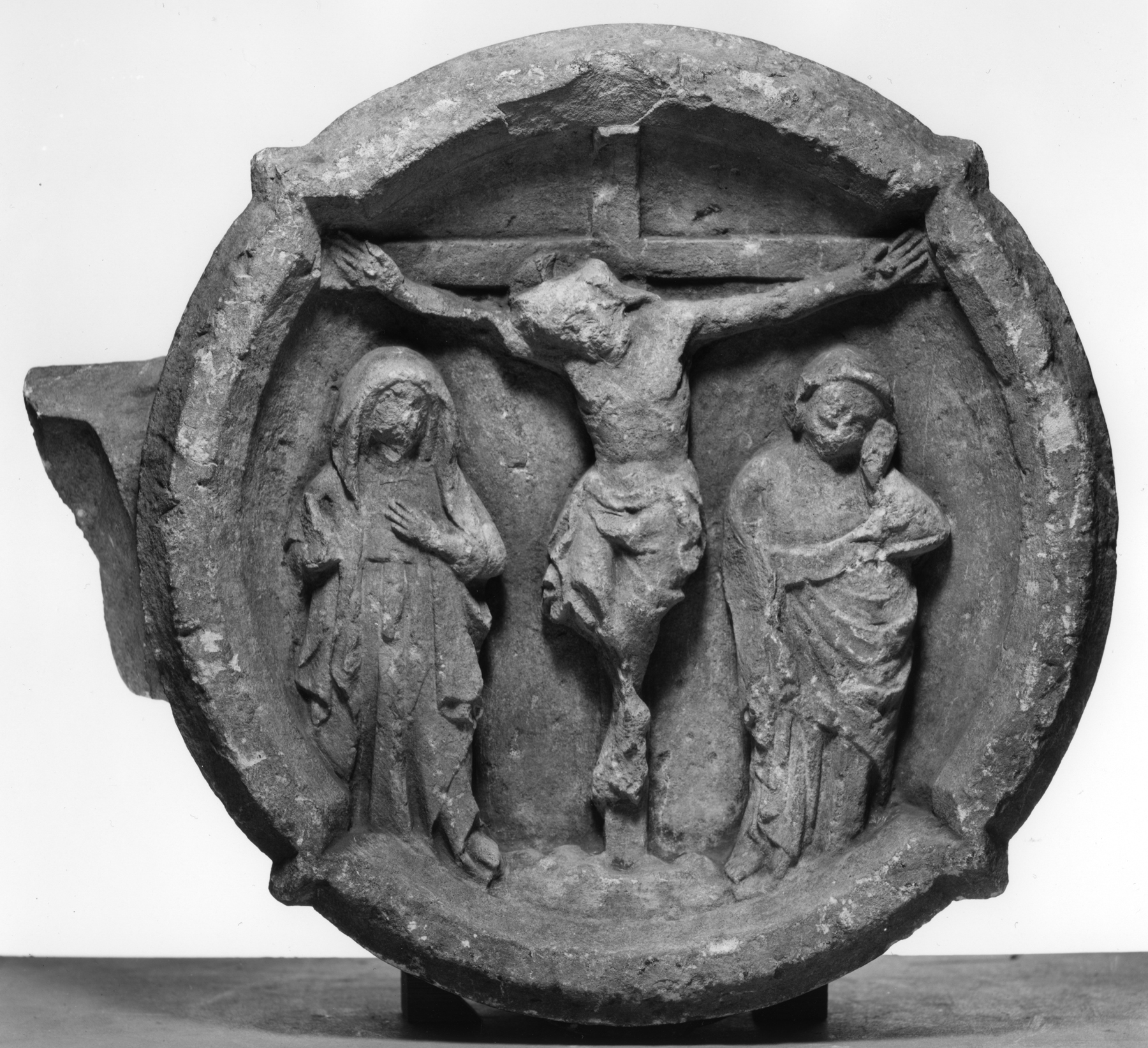 Image for Central Fragment of a Market Cross with the Crucifixion and a Charging Knight