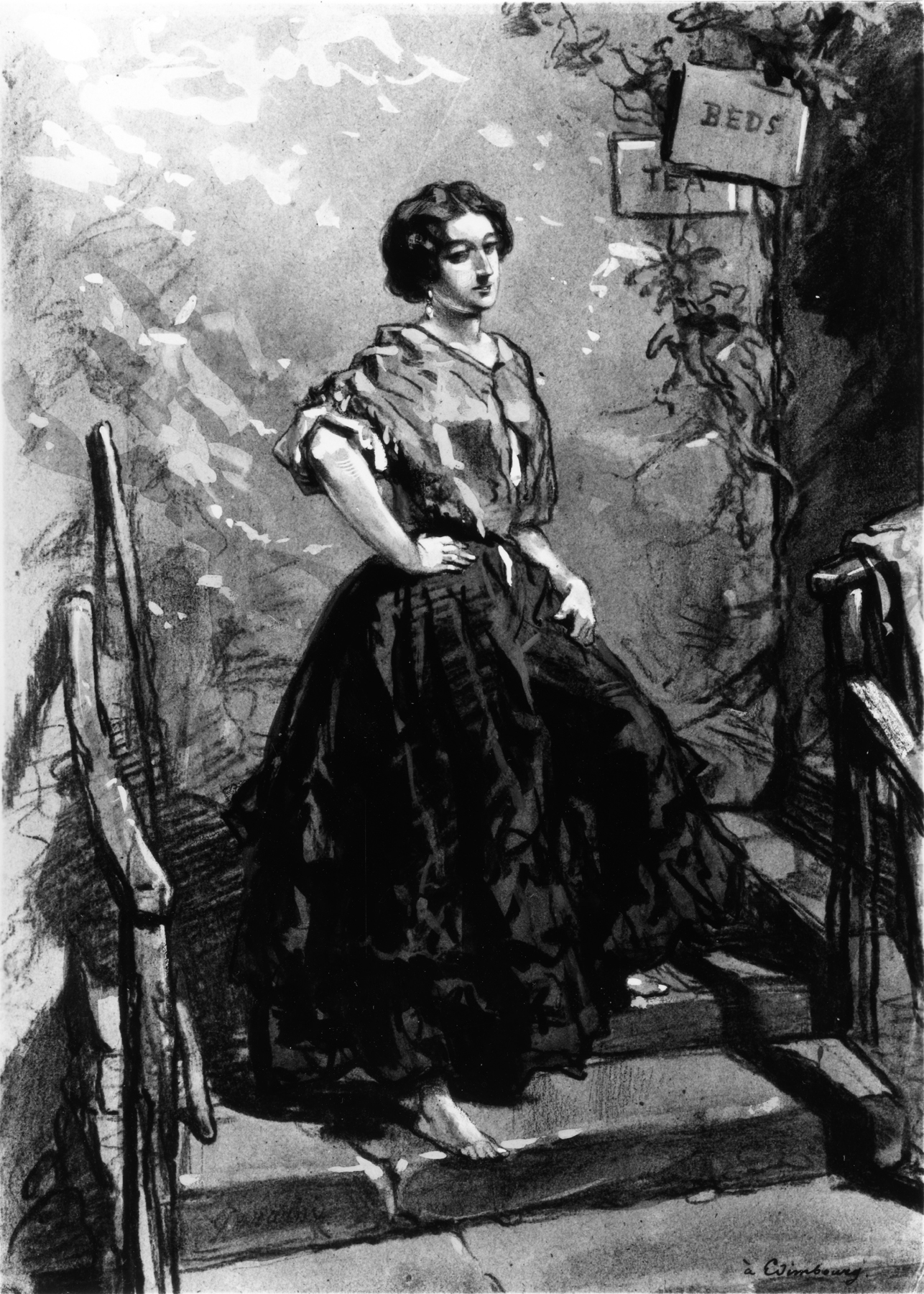 Image for Young Woman Standing on Steps