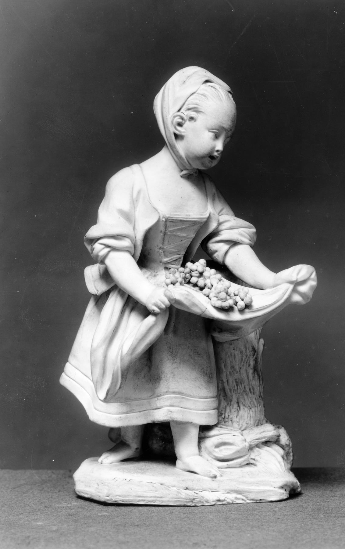 Image for Statuette with Little Girl with Fruit in Her Apron