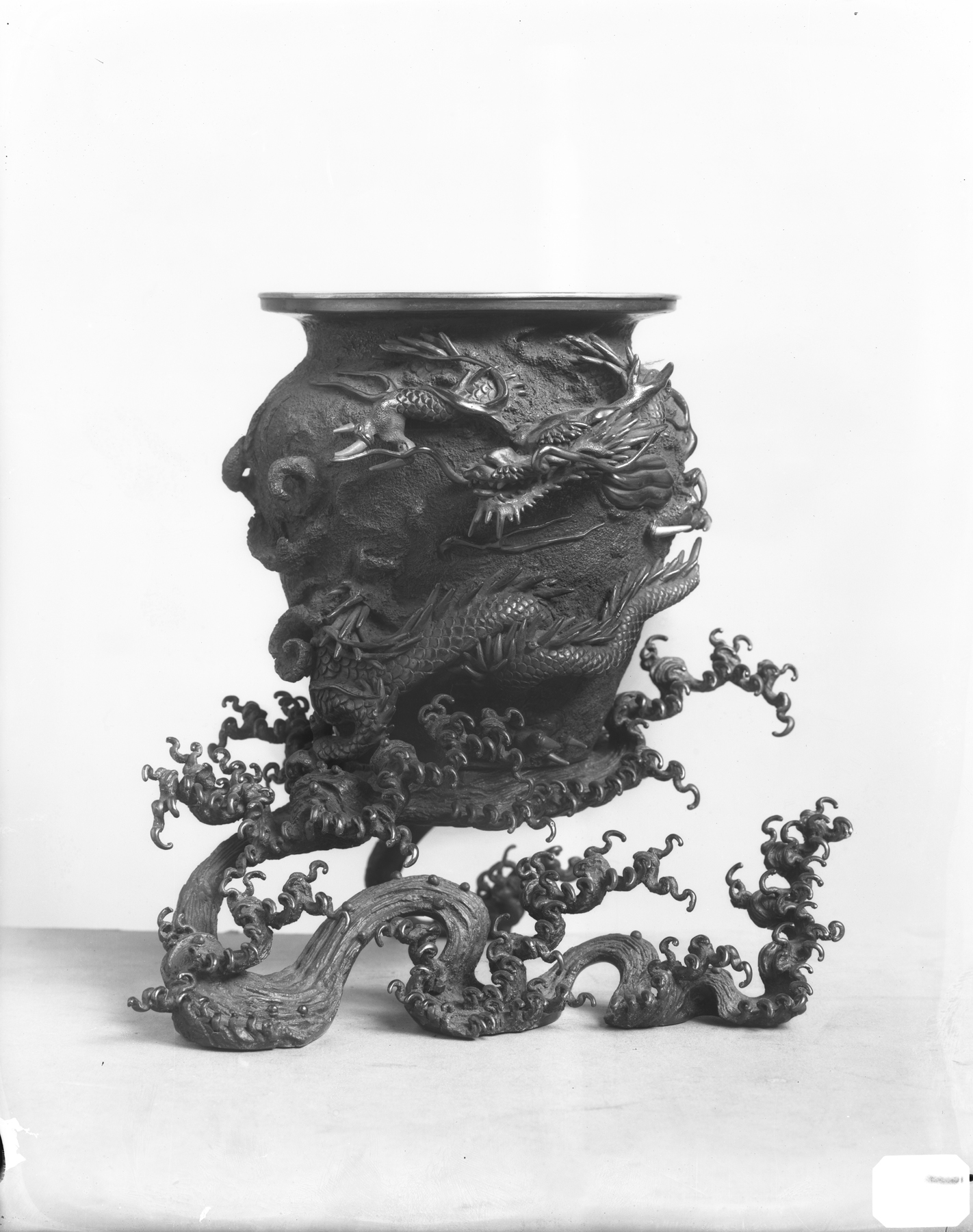 Image for Flower Jar with a Dragon Rising from the Waves