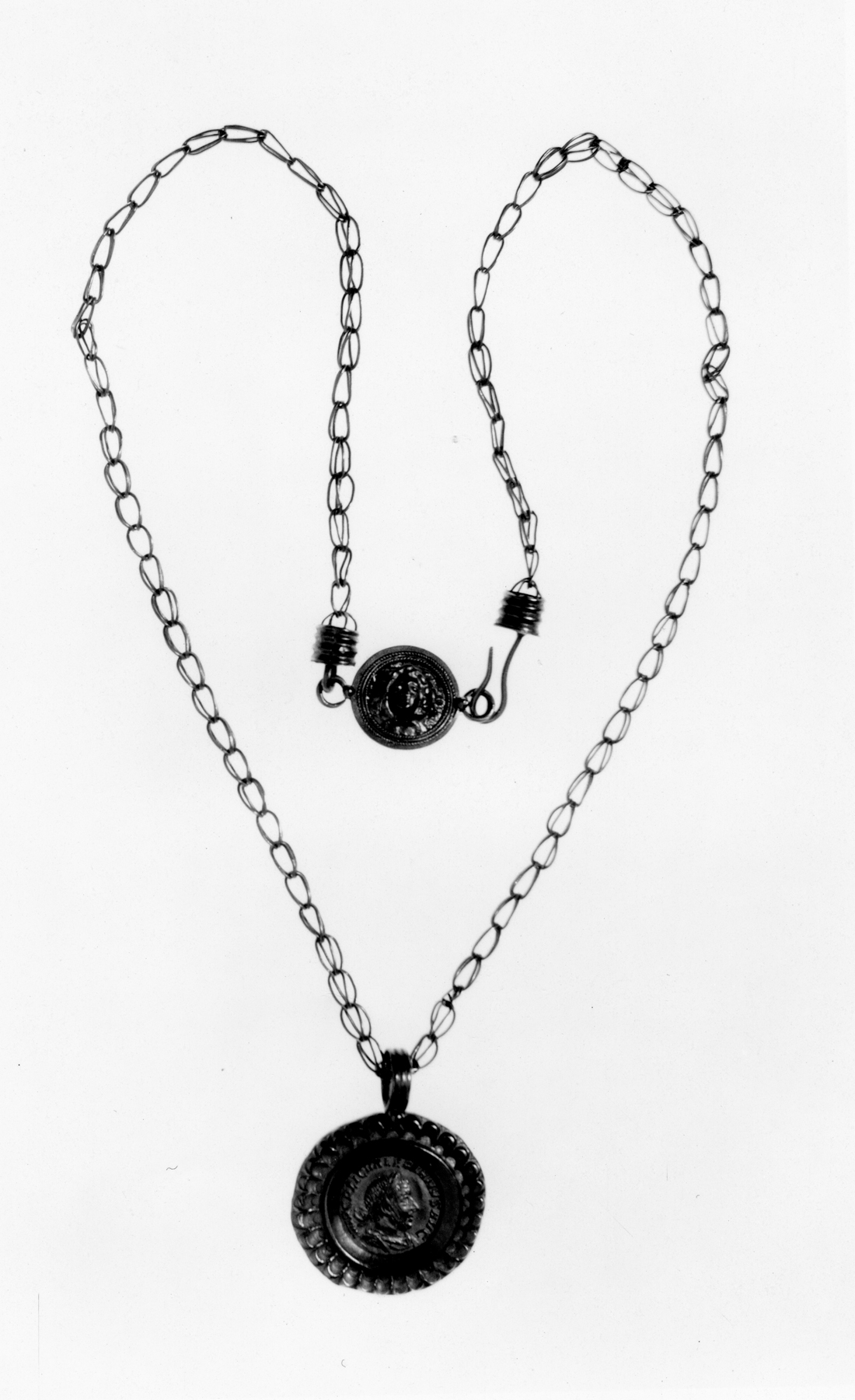 Image for Necklace with Medusa Medallion and Coin of Valerian Mounted as Pendant