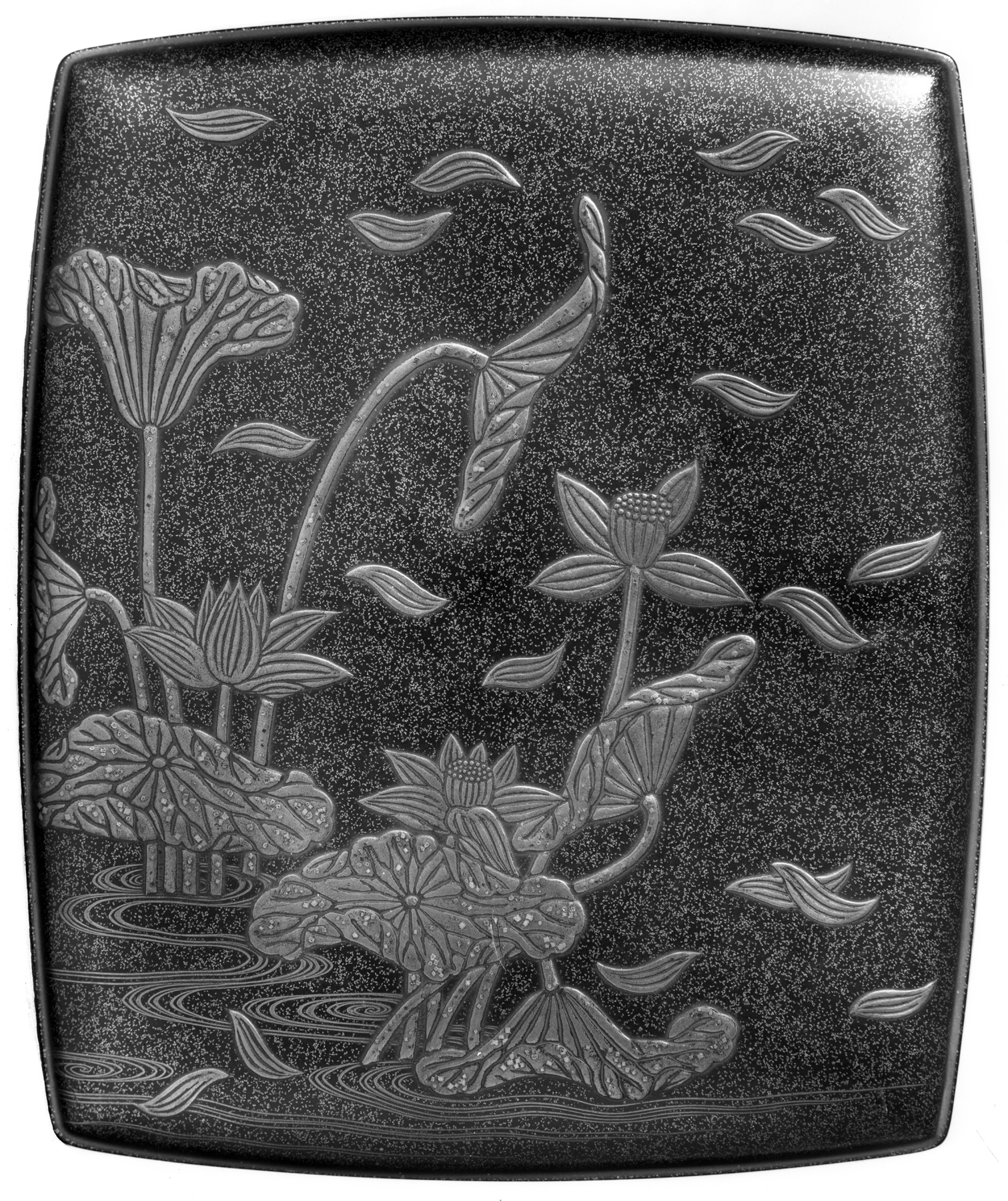 Image for Cosmetic box/ te-bako with a Pond filled with lotus flowers
