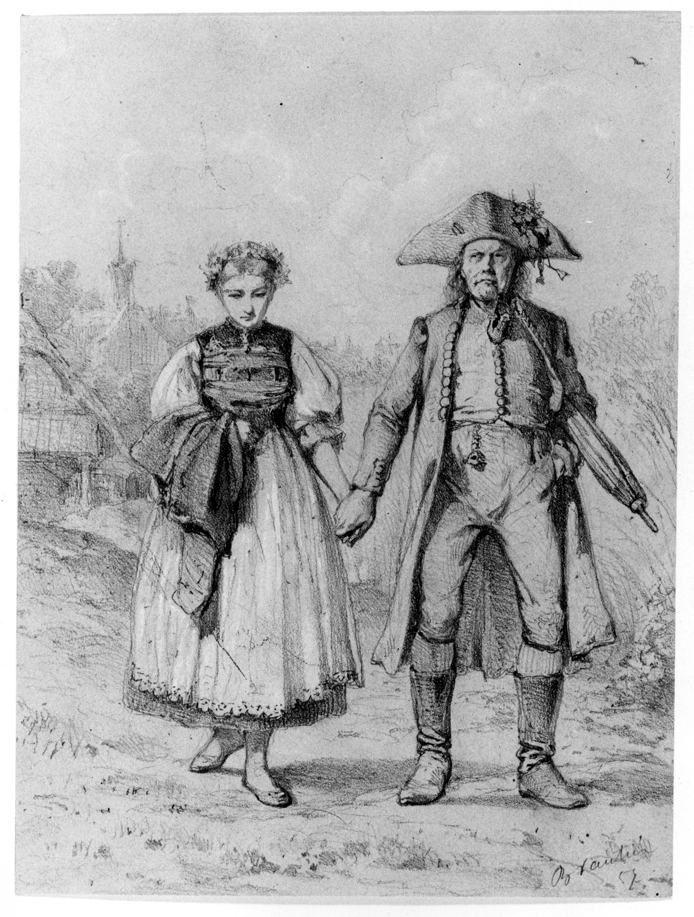 Image for Old Man and Girl in Peasant Costume