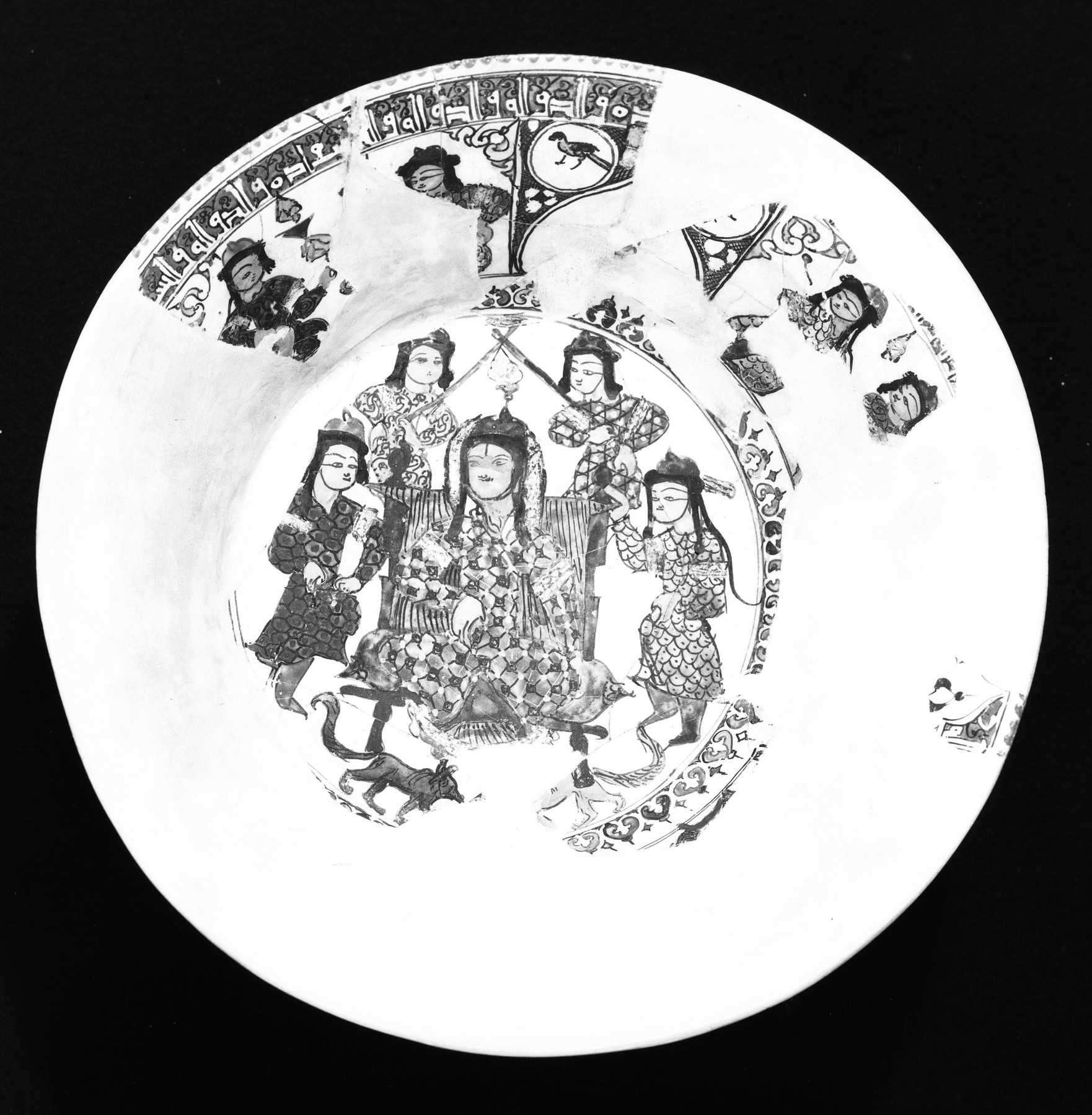 Image for Bowl with Enthroned King and Courtiers