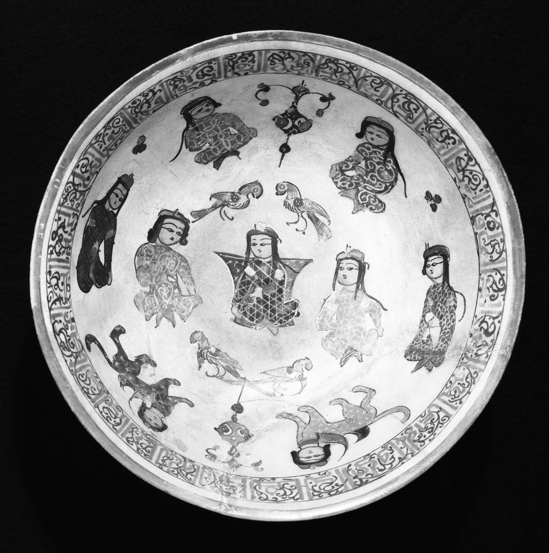 Image for Bowl with Prince, Courtiers, and Sphinxes