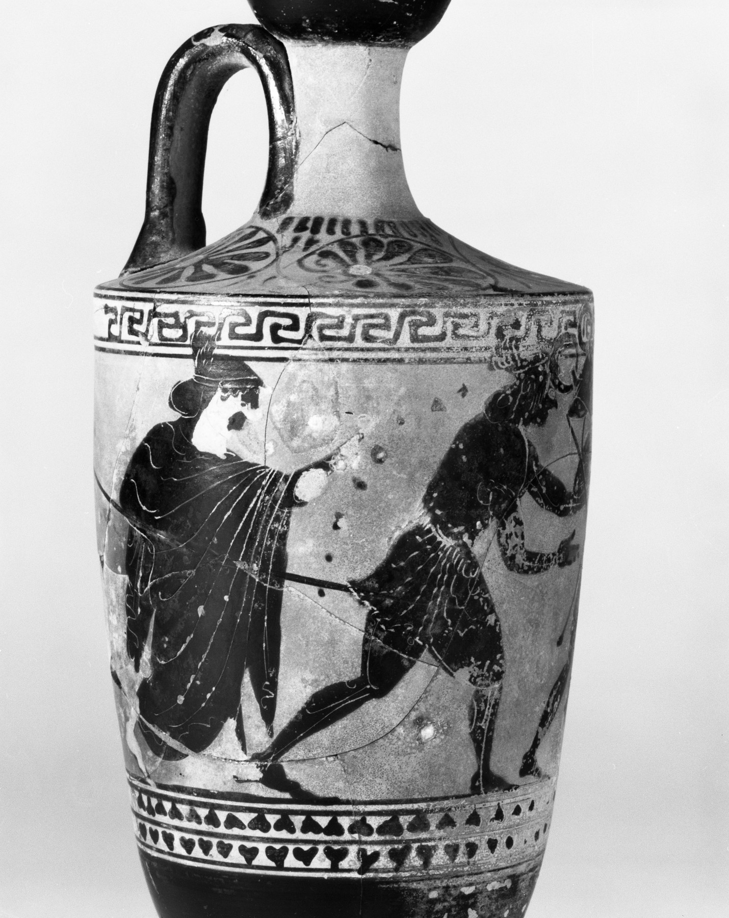 Image for Lekythos with Apollo and Herakles Fighting over the Delphic Tripod
