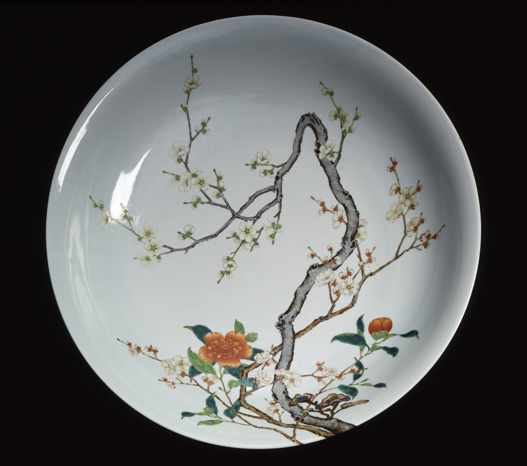 Image for Famille Rose Plate with Peonies and Magnolias