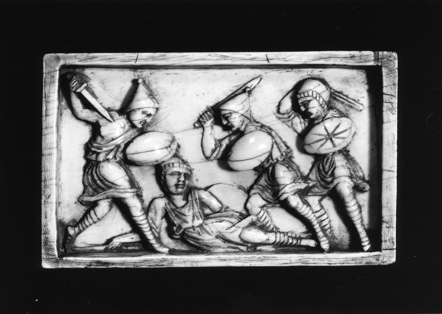 Image for Panel from Casket; Warriors fighting; battle scene