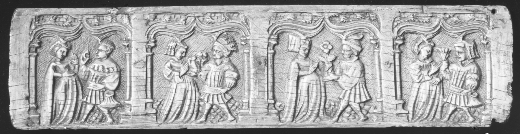 Image for Box Panel with Lovers Exchanging Gifts