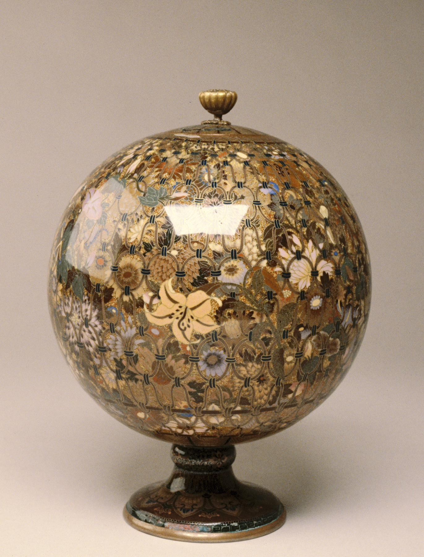 Image for Spherical Jar with Flowers in a Basket