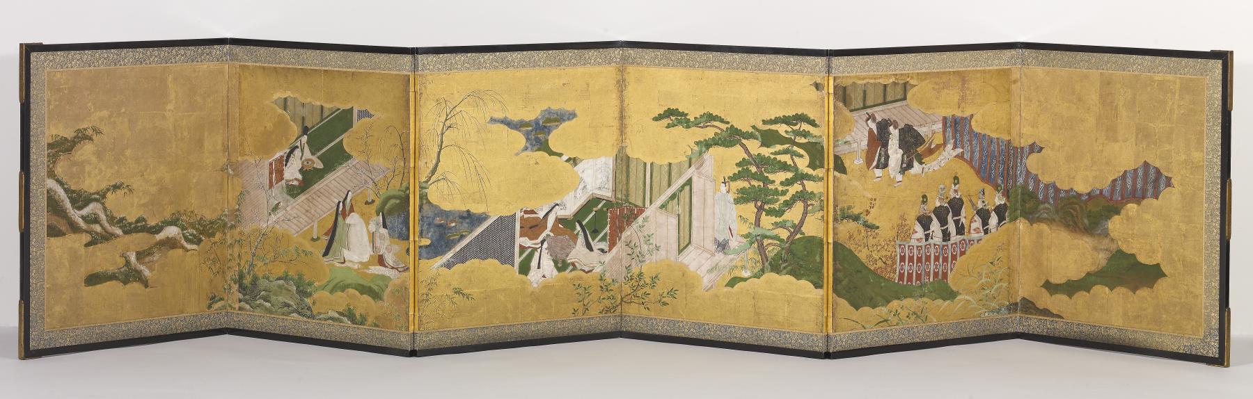 Image for Six-fold Screen with Scenes from "The Genji Monogatari"