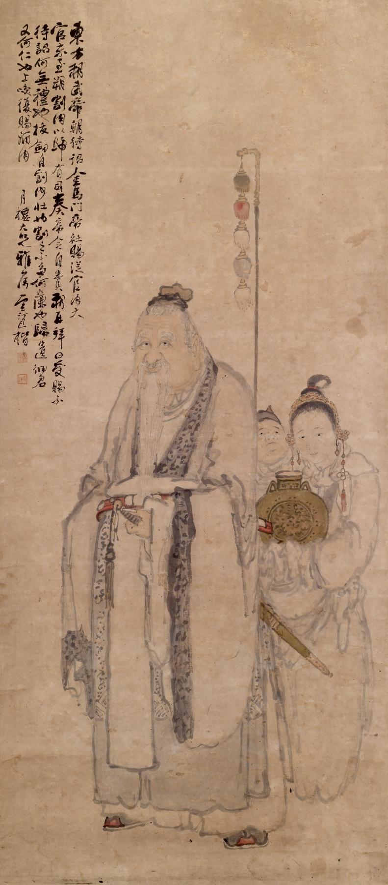 Image for Portrait of Dong Fang Shuo with Two Attendants