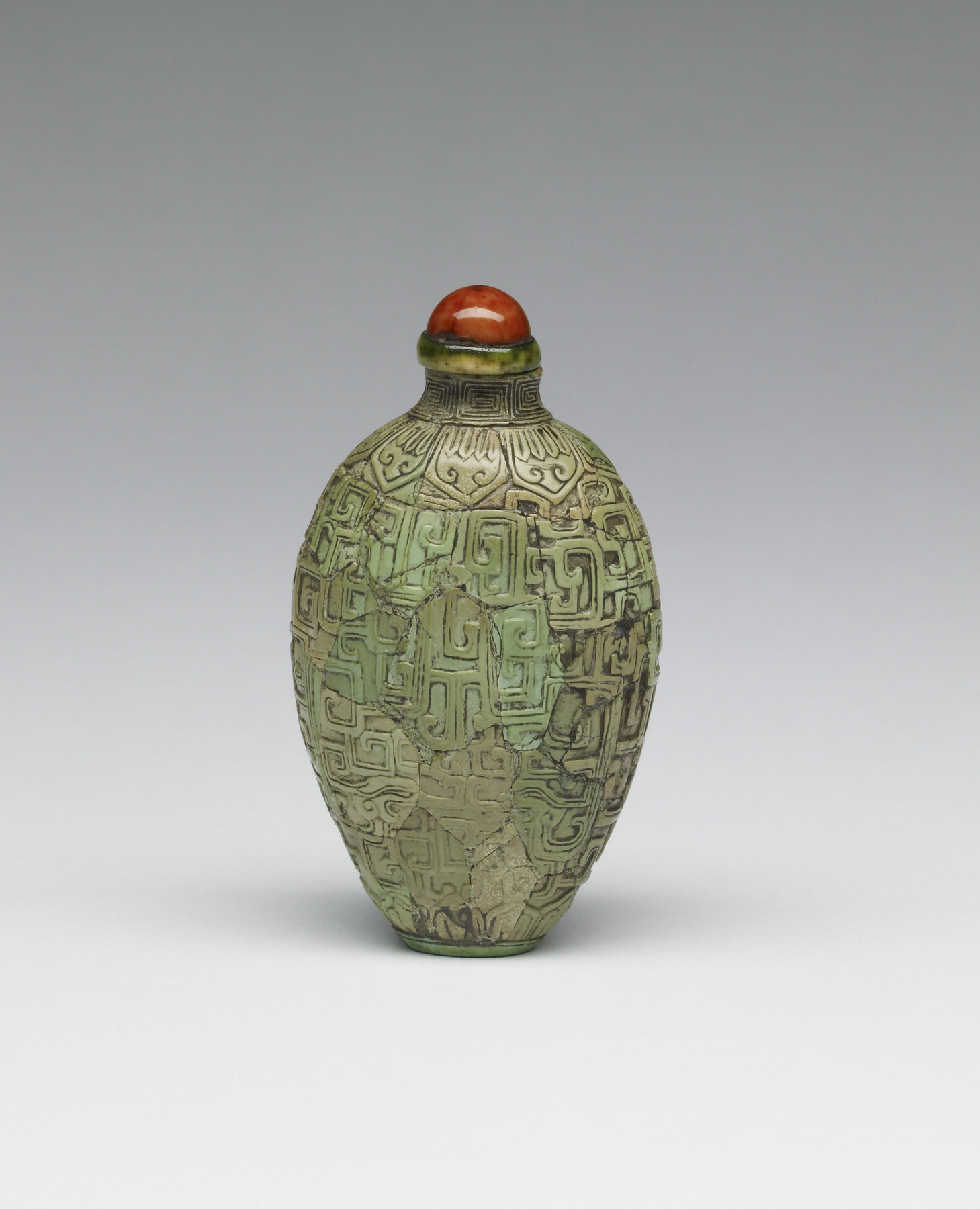 Image for Fragments of a Vessel with Archaic Designs, Reconstituted as a Snuff Bottle