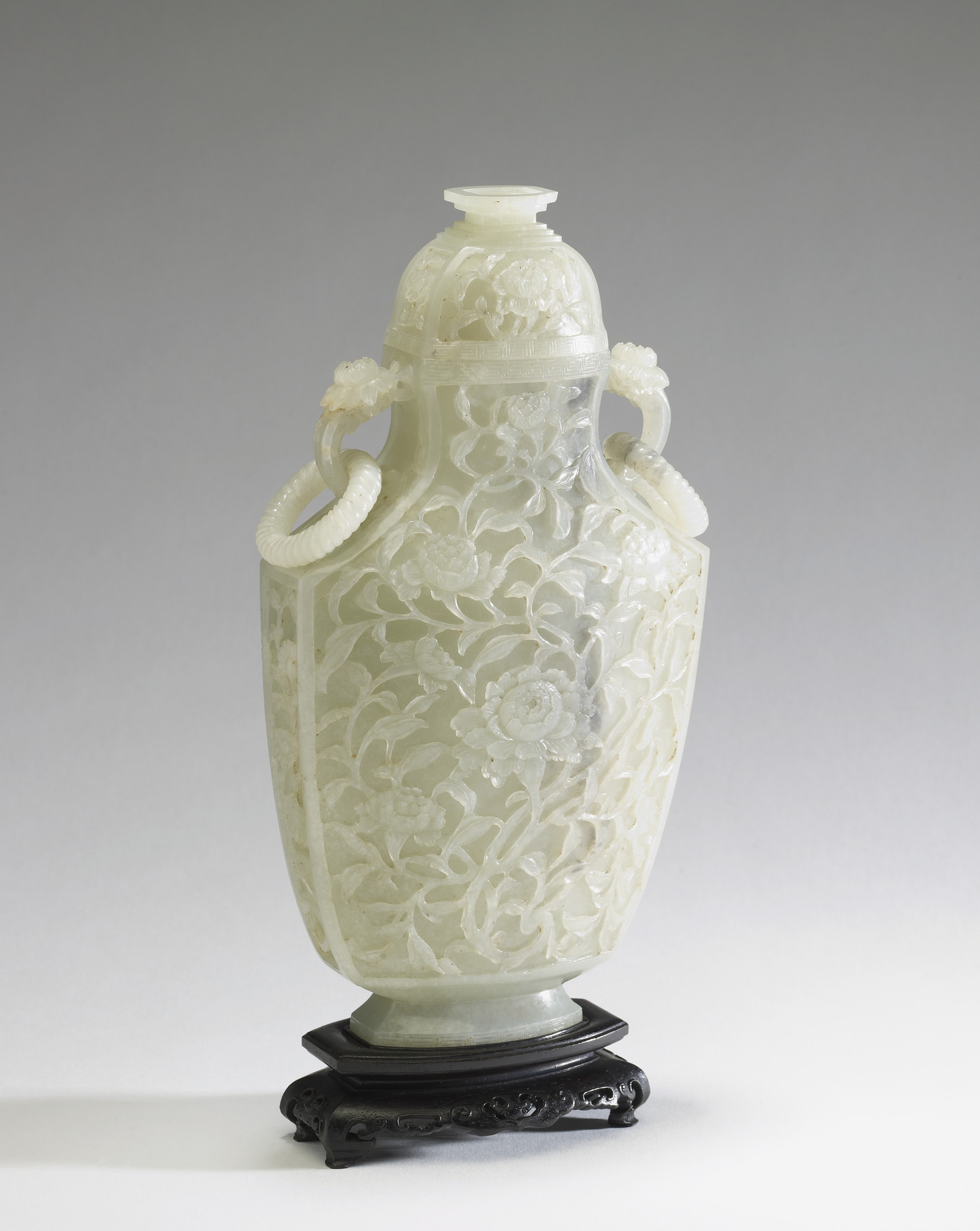 Image for Lidded Vase with Floral Designs