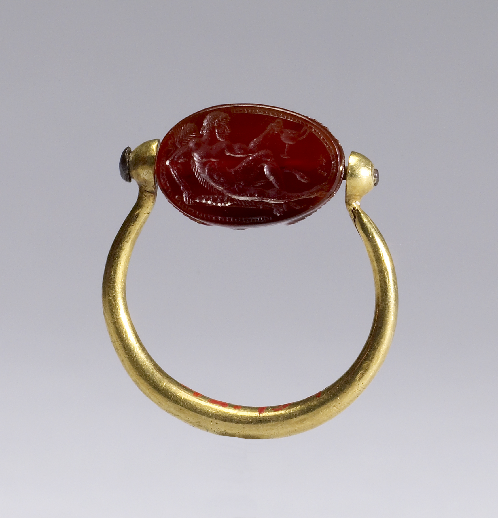 Image for Scarab with Reclining Herakles Set in a Swivel Ring